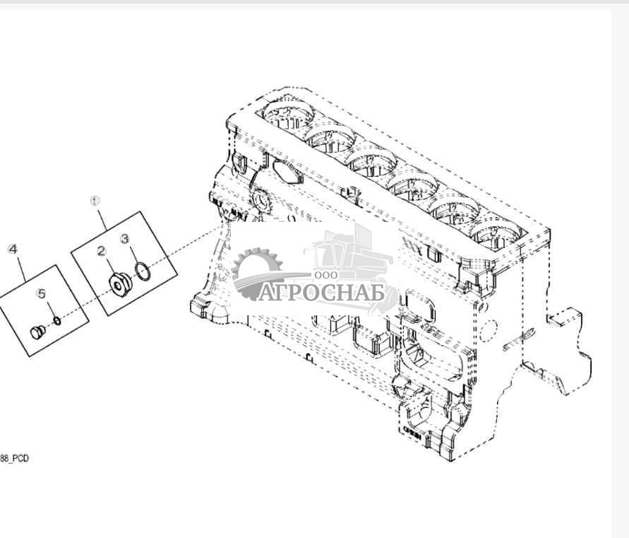 2698 Фитинги нагревателя охлаждающей жидкости двигателя 